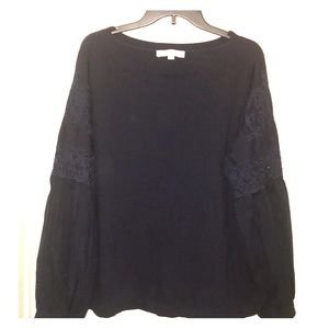 Loft navy blue blouse size L